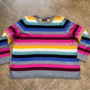 Like NEW - Lane Bryant Classic Multi-Stripe Pullover Sweater